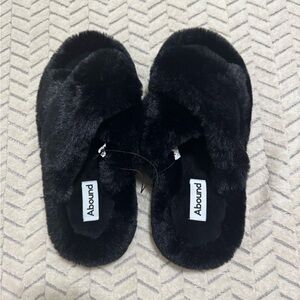 Abound Plush Black Slippers